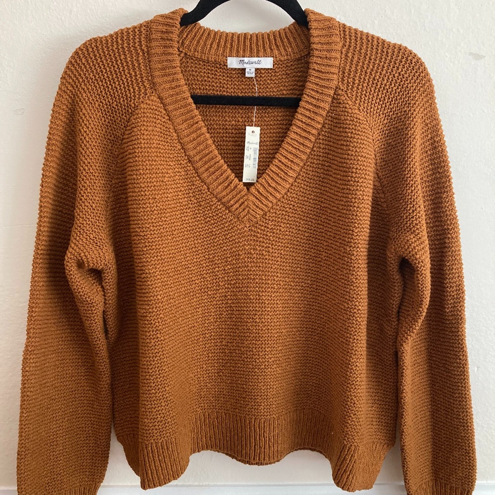 Madewell Arden Crop V-Neck Pullover Sweater